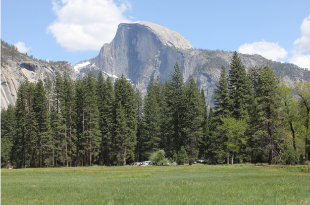 mountain with trees in front and valley in front of trees