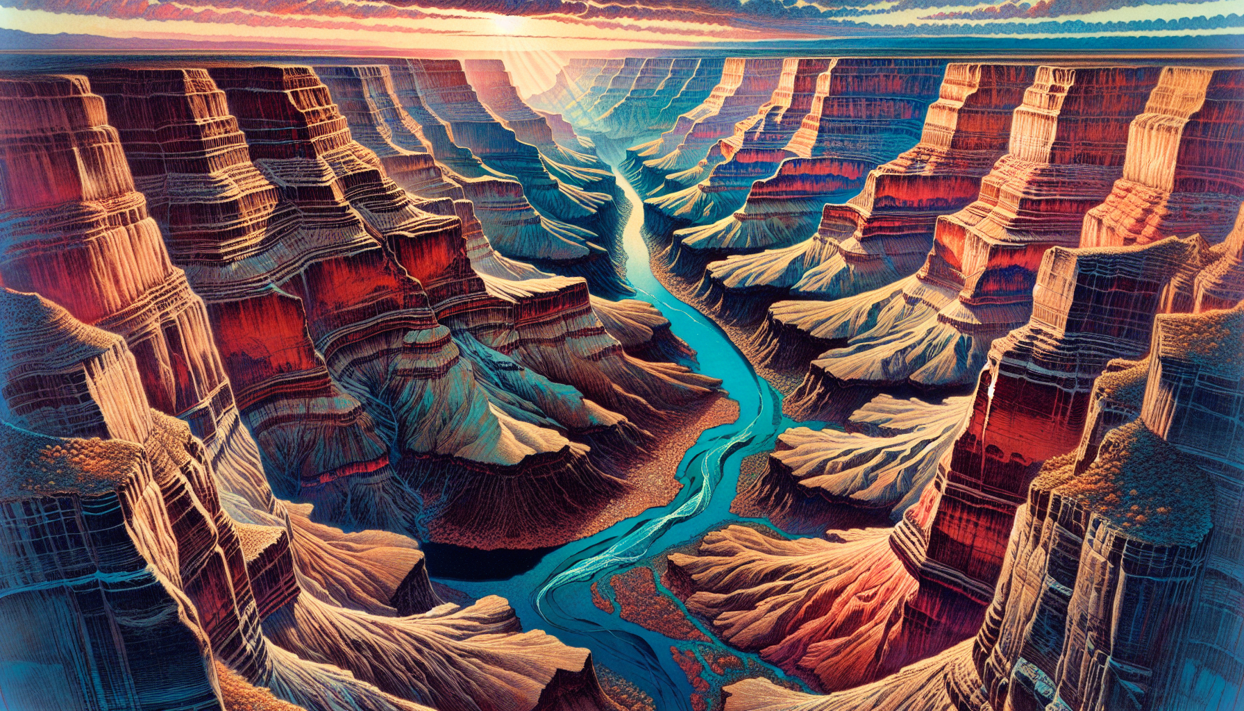 Illustration of the Grand Canyon National Park