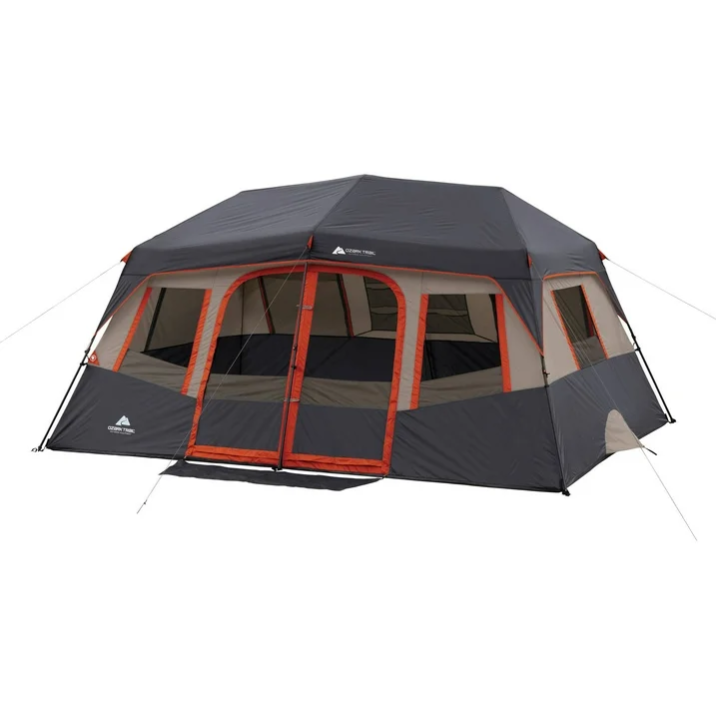 Product display of a pop up tent