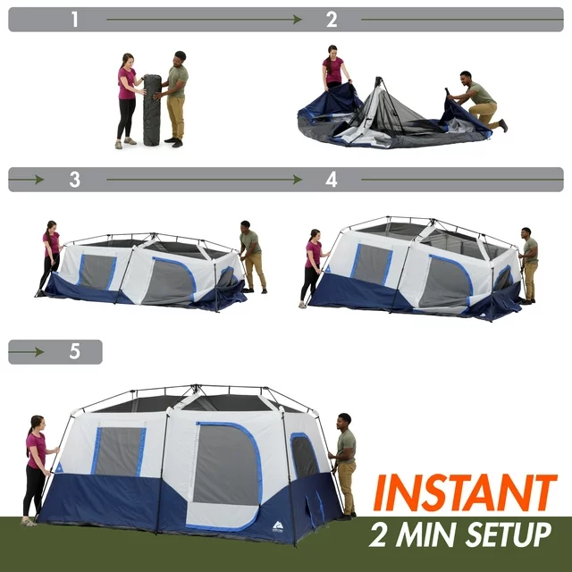 Diagram of instant set up of pop up tent