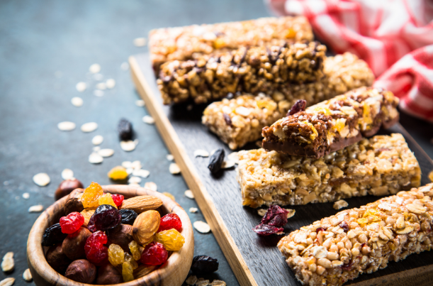 homemade granola bars sitting on a table